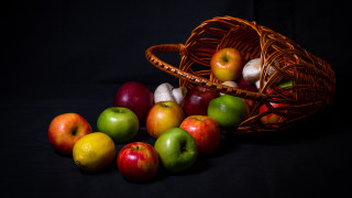 Apple basket neoplasticism food photography - a basket free wallpaper