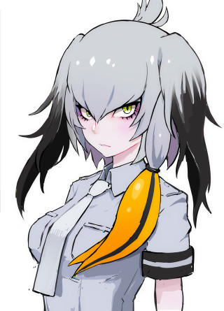 Woman yellow tie gray shirt - black hair free wallpaper