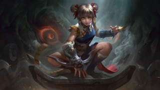 Woman kneeling sword demon fanqi - a ledge free wallpaper