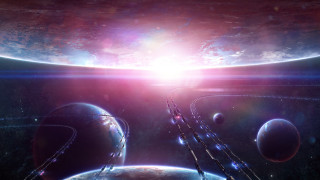 Space station bright light planets - a space station free wallpaper