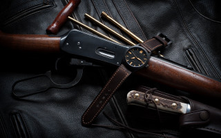 Gun knife lighter leather jacket - dieselpunk free wallpaper