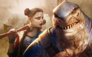 Woman shark hammer shock art - 8 k concept art free wallpaper