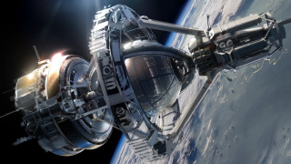 Earth space station military watercraft - a space station in the middle of the earth free wallpaper
