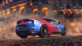 Blue red sportscar night city - bernardo cavallino free wallpaper