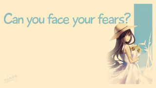 Girl hat flower sign face - her hand and a sign free wallpaper