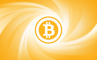 Bitcoin logo yellow background swirls - yellow background free wallpaper