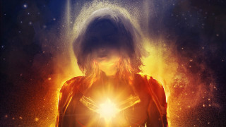 Woman glowing fireball star night - glowing free wallpaper for desktop