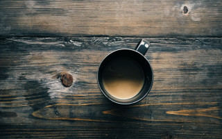 Coffee cup wooden table spoon 3 - a wooden table free wallpaper