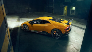 Yellow sports car garage light - side profile free wallpaper
