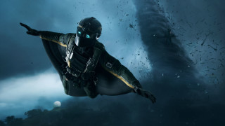 Diving man shark moon night - a scene free wallpaper