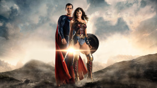 Superman wonderwoman clouds sunset sword - promotional image free wallpaper