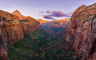 Canyon mountain sunset pink sky - a view of a canyon free wallpaper