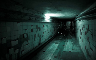 Dark hallway tile floors lit - a dark hallway free wallpaper