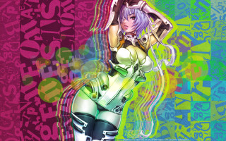 Colorful woman sword graffiti background - a sword free wallpaper for desktop