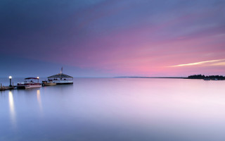 Dock boat house sunset pink - a pink sky free wallpaper for desktop