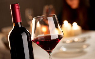 Wine glass bottle candles woman - the background and a woman free wallpaper