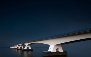 Bridge water sky person precisionism - a sky background and a person free wallpaper
