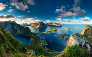 Scenic mountain lake cloudy sky - scenic free wallpaper