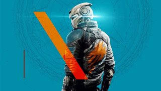 Futuristic man cyberpunk helmet glowing - a futuristic suit free wallpaper