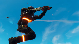 Futuristic man gun jet background - cinematic focus free wallpaper