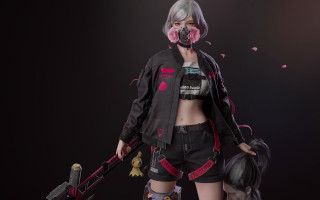 Woman gun jacket bag gloves - chen hong free wallpaper