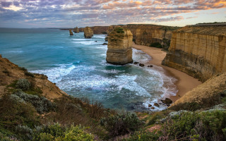 Australian tonalism beach cliff water - elizabeth durack free wallpaper