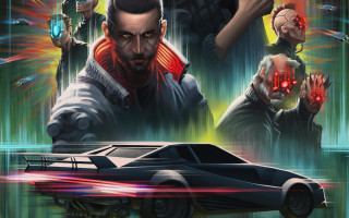 Cyberpunk battle man gun red - its head free wallpaper