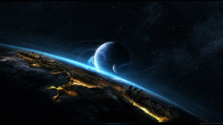 Earth space aurora moon stars 3 - a distant star in the distance free wallpaper