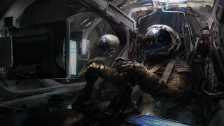 Space suit man looking floor - mars ravelo and greg rutkowski free wallpaper
