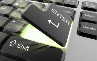 Computer keyboard green enter arrow - a computer keyboard free wallpaper
