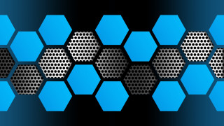 Blue hexagon pattern abstract 3d - geometric abstract art free wallpaper