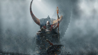 Man giant horned animal dark - art greg rutkowski free wallpaper