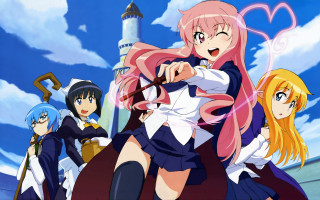 Anime girls castle tower group - a castle free wallpaper