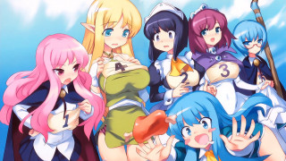 Anime girls blue sky clouds 2 - context art free wallpaper