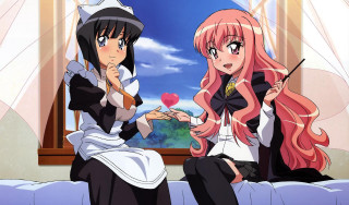 Anime girls bed window pink - a window in the background free wallpaper
