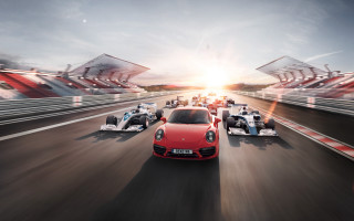 Racing cars sunshine motion panfuturism - the car free wallpaper