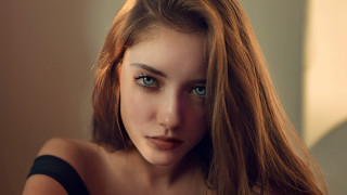 Woman blonde blueeyes longhair wind - shaded free wallpaper
