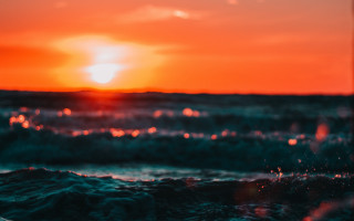 Sunset ocean waves surfboard planet - a surfboard free wallpaper