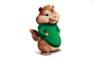 Cartoon chipmunk surprised green shirt - chippy free wallpaper