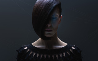 Eve ryder dark hair blue - line free wallpaper