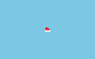 Santa hat blue background red - minimalist free wallpaper