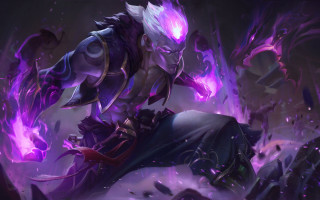 Purple armor fire eyes spirit - free gaming wallpaper