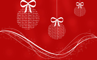 Red background white ornaments bow - a white ribbon free wallpaper