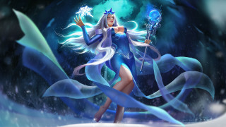 Blue woman crystal ball dolphin - artgerm free wallpaper