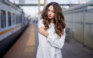 Elina karimova train station fashion - a train free wallpaper