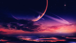 Planet ring distant object star - in the sky free wallpaper