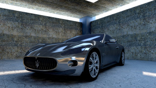 Futuristic car garage brickwall blue - a brick wall behind free wallpaper