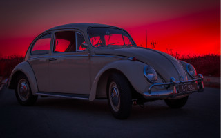White car parking lot sunset 3 - a parking lot free wallpaper