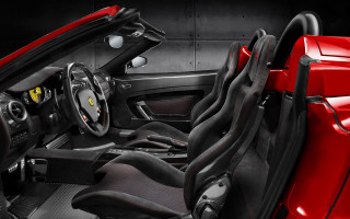 Red sports car black interior - assemblage free wallpaper