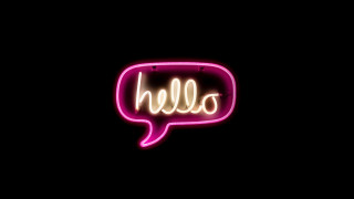 Neon hello speechbubble pink glow - fructose free wallpaper
